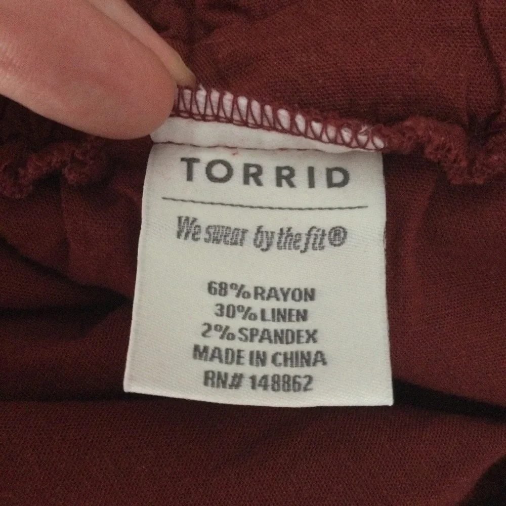 TORRID NWT DRAWSTRING PAPERBAG WAIST MID SHORT LINEN Sz 1X 14-16